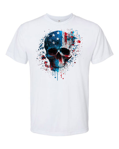 America Flag Skull T-Shirt-Flag Skull