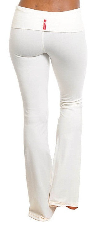 Women's Yoga Style Cream Pants - Comfort Styles