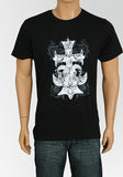 Men's Black Cross Design T-Shirt