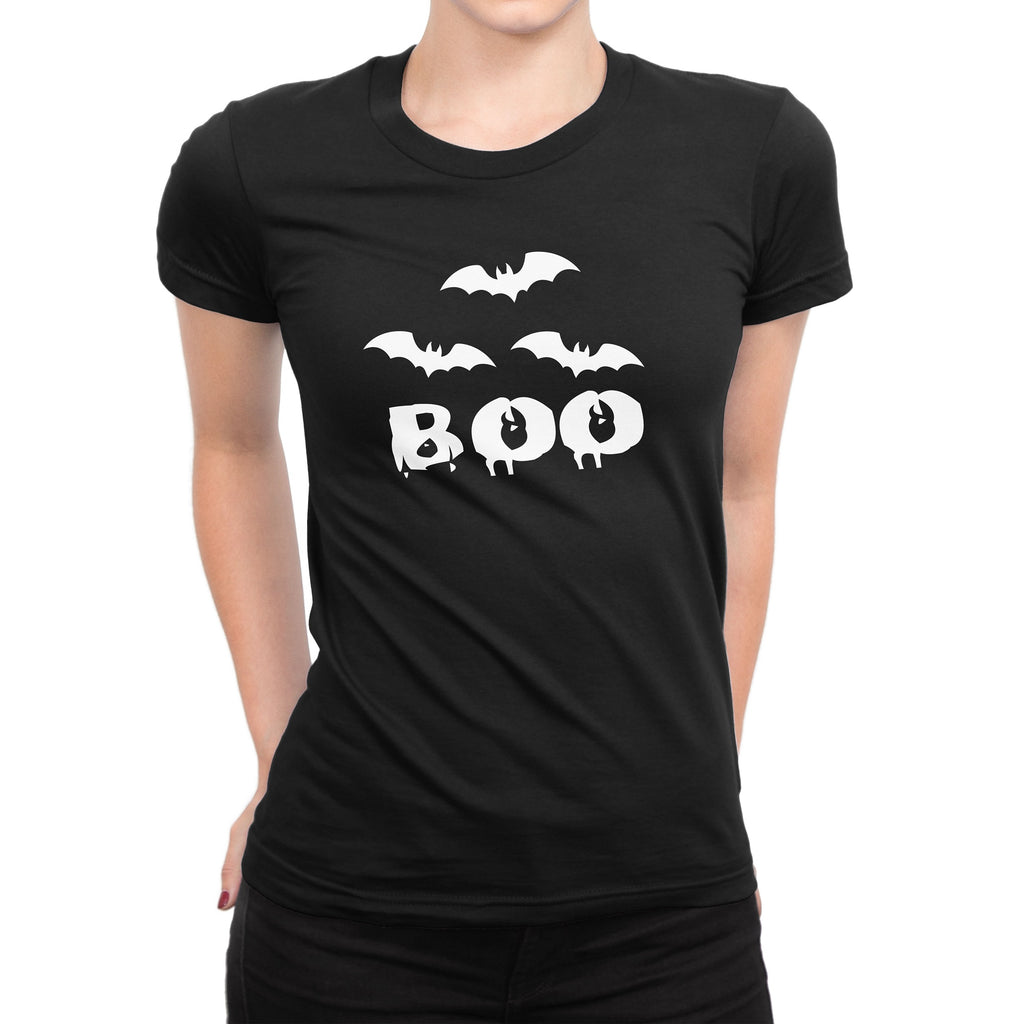 Women's Boo Bat Halloween T-Shirts - Comfort Styles