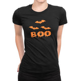 Women's Boo Bat Orange Halloween T-Shirts