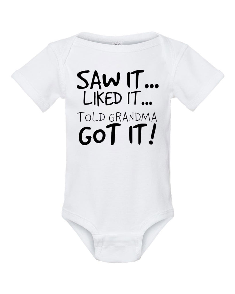 Baby Suit-Baby Girls And Boys Casual "Saw It Liked It Told Grandma Got It" Short Sleeve