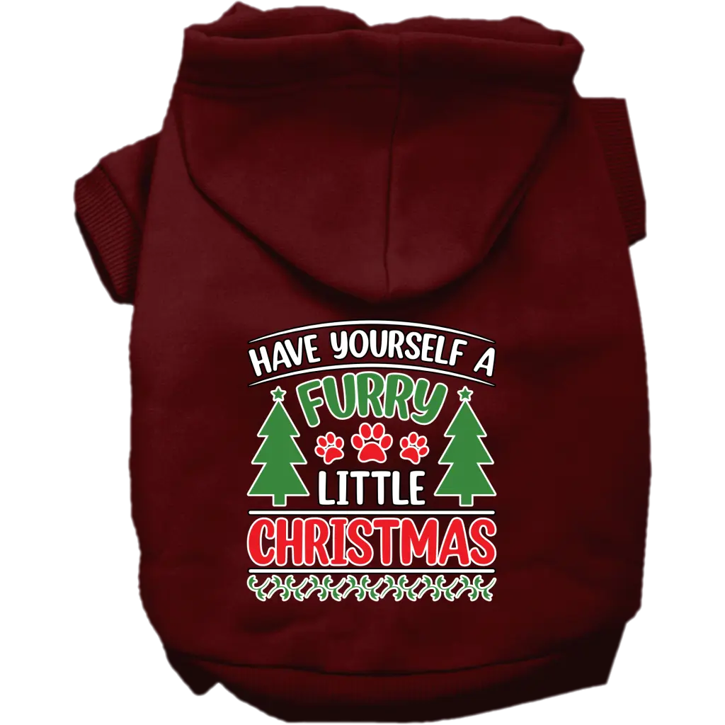 Furry Little Christmas Dog Hoodies