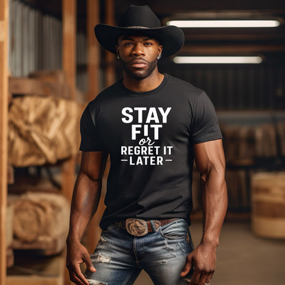 Stay Fit or Regret It Later – Motivational Fitness Tee