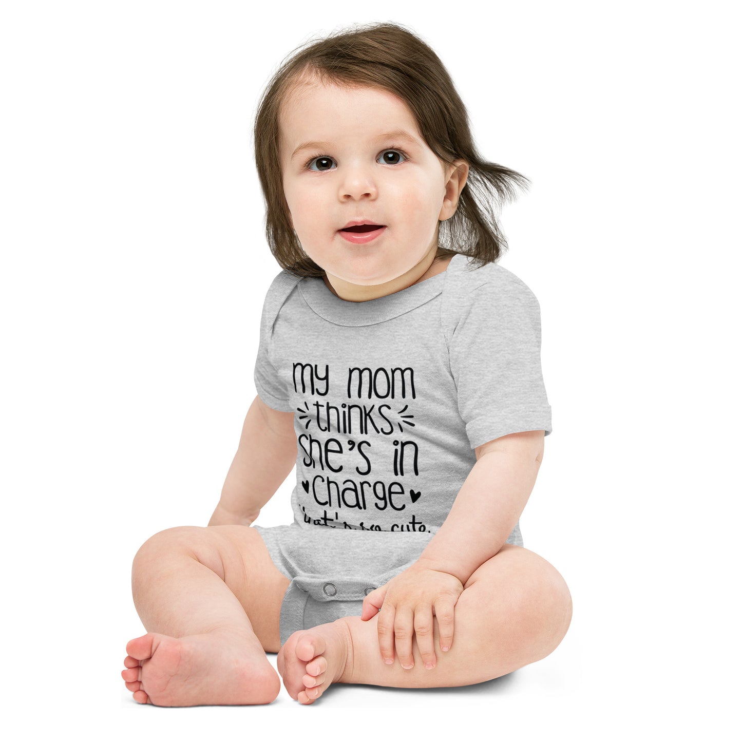 Unisex Baby short sleeve one piece-My Mom Thinks She's In Charge- Baby Announcement-Baby Clothing-Gender Reveal