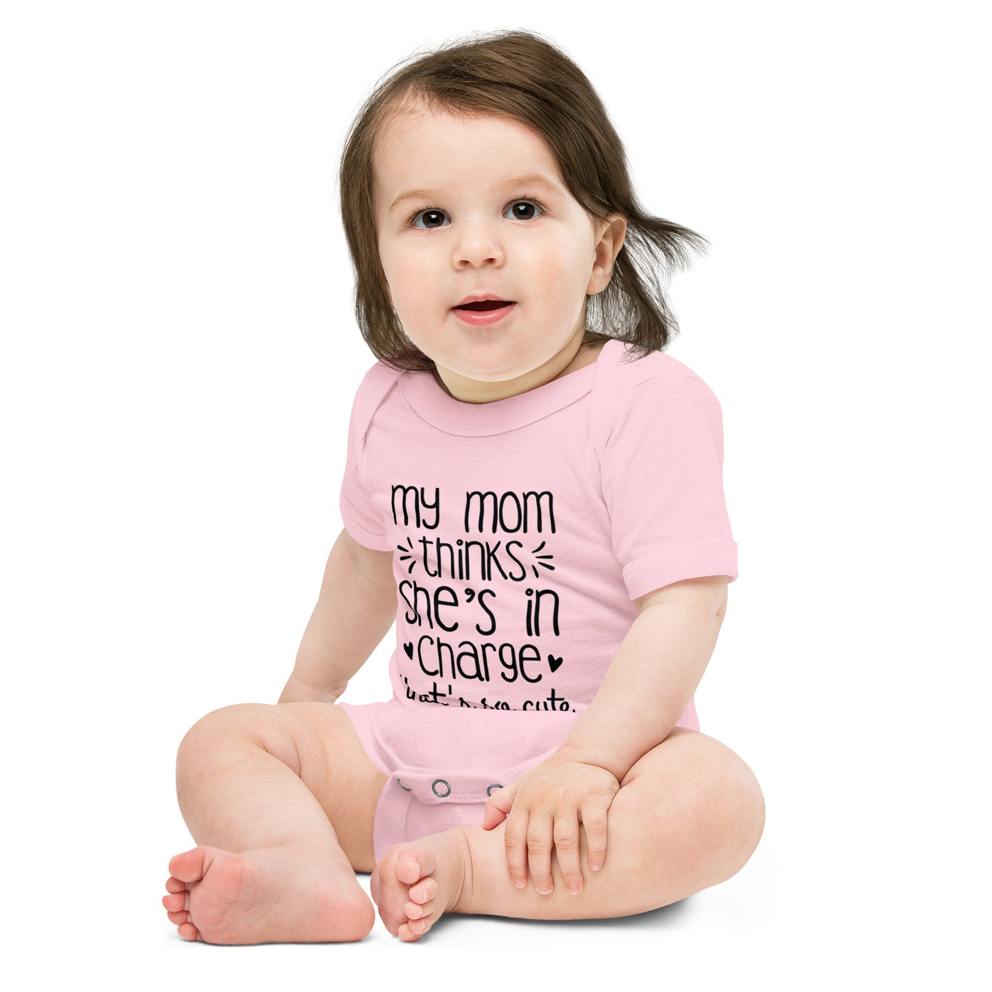 Unisex Baby short sleeve one piece-My Mom Thinks She's In Charge- Baby Announcement-Baby Clothing-Gender Reveal