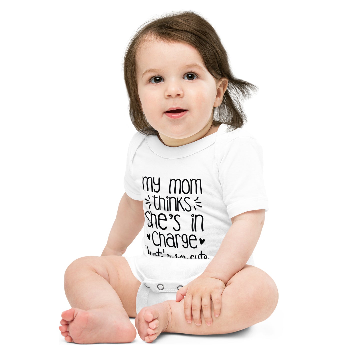 Unisex Baby short sleeve one piece-My Mom Thinks She's In Charge- Baby Announcement-Baby Clothing-Gender Reveal