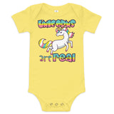 Unisex Baby suit-Baby short sleeve one piece-Unicorns Are Real-Baby Announcement-Baby Clothing-one piece-Baby one piece