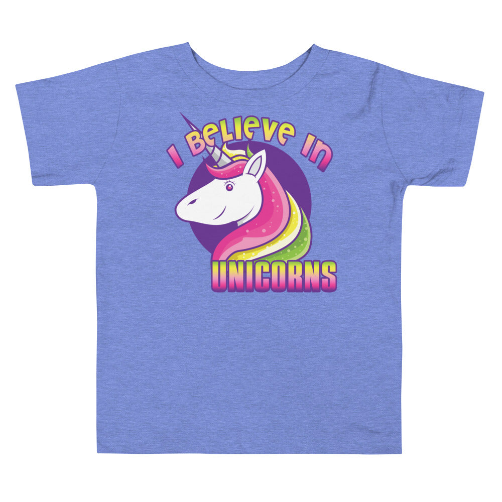 Unisex Toddler Shirt- short-sleeve jersey-I Believe In Unicorns-Baby Announcement-Gender Reveal
