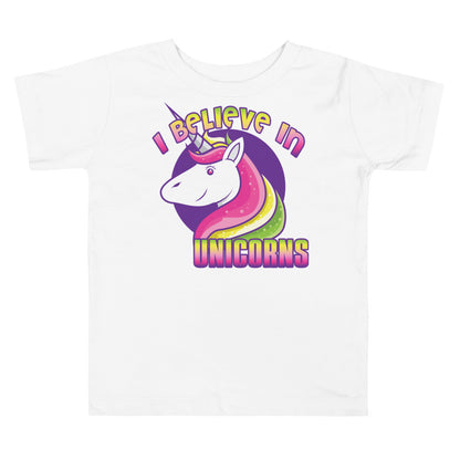 Unisex Toddler Shirt- short-sleeve jersey-I Believe In Unicorns-Baby Announcement-Gender Reveal
