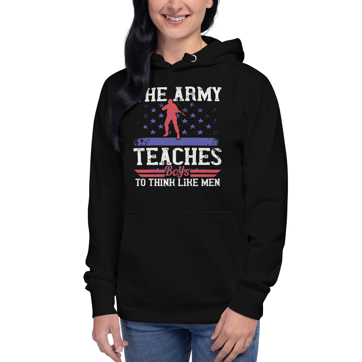Army-Unisex Army-The Army Teaches Boys Hoodie-Army T-Shirts-Army Hoodie-July 4Th Hoodie-4th Of July Hoodies
