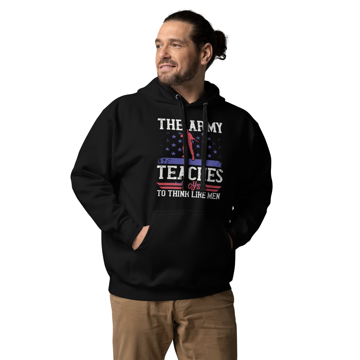 Army-Unisex Army-The Army Teaches Boys Hoodie-Army T-Shirts-Army Hoodie-July 4Th Hoodie-4th Of July Hoodies