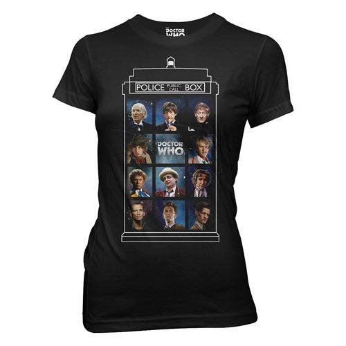 Doctor Who 50 Years, 11 Doctors TARDIS Juniors T-Shirt - Comfort Styles