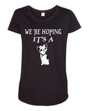 Women's We're Hoping It's A Cat Maternity Scoop Neck Fine Jersey T-Shirt