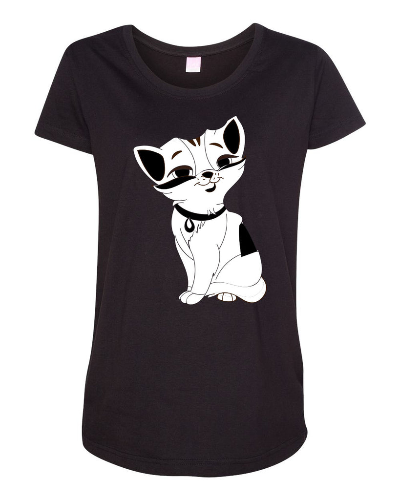 Women's Cat Maternity Scoop Neck Fine Jersey T-Shirt - Comfort Styles