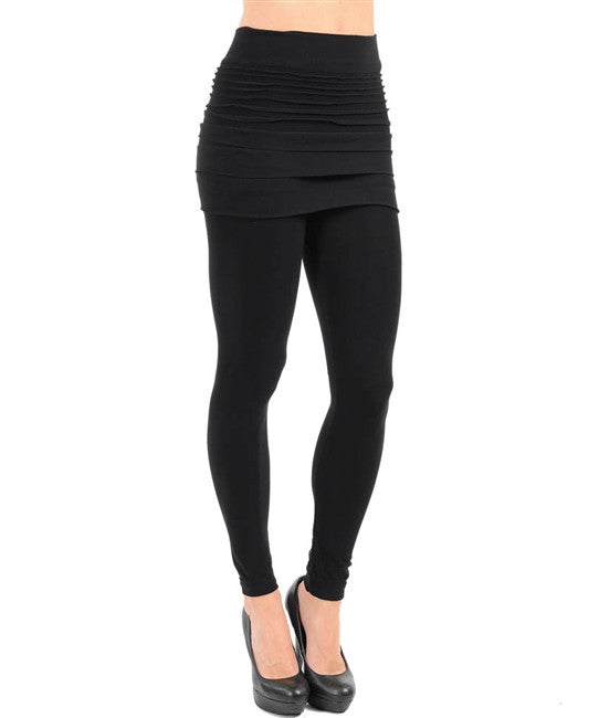 Women's Black fashion wrinkle seamless skirts leggings - Comfort Styles