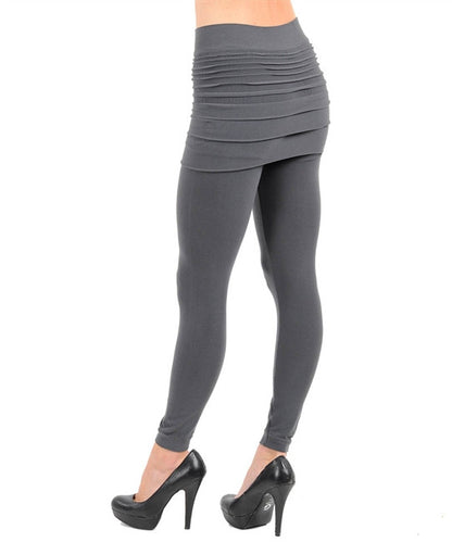 Charcoal fashion wrinkle seamless skirts leggings - Comfort Styles