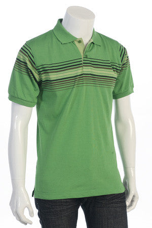 Men's Stripe Jersey Polo Shirt - Comfort Styles
