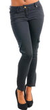 Women's Black Cargo Zipper Skinny Pants
