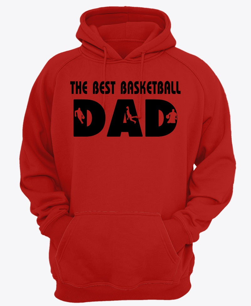 Men’s black hoodie with “Basketball Dad - Comfort Styles