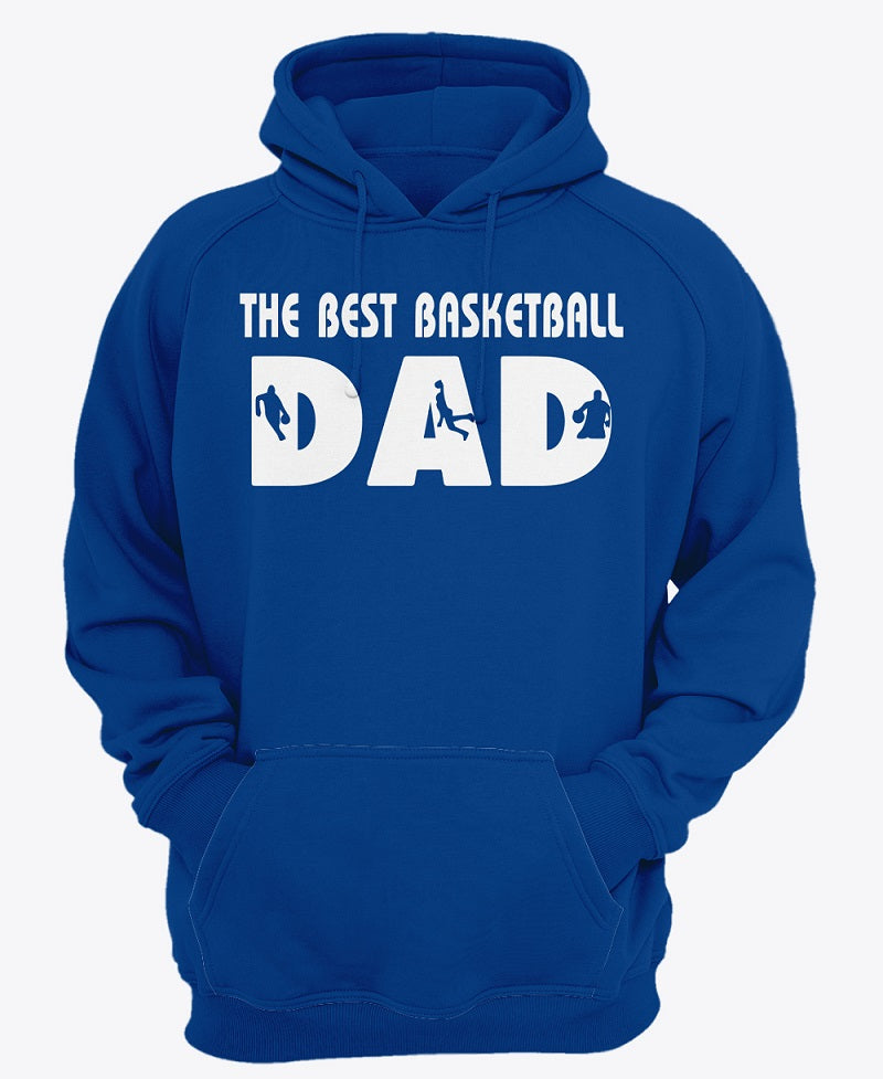 Men’s black hoodie with “Basketball Dad - Comfort Styles