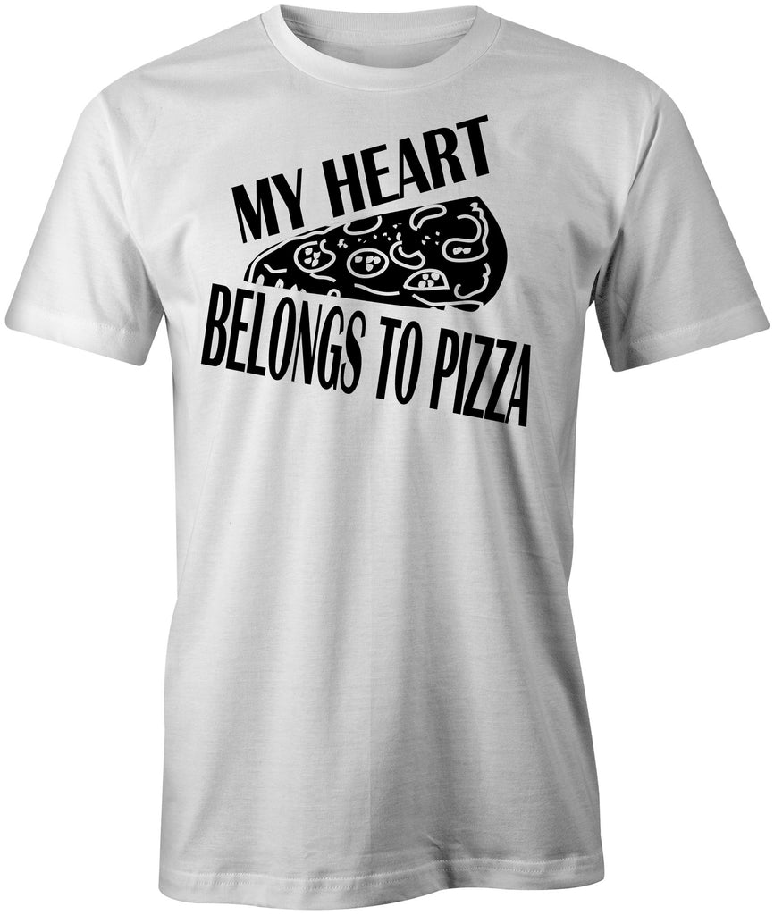 Men's My Heart Belongs To Pizza T-Shirts - Comfort Styles